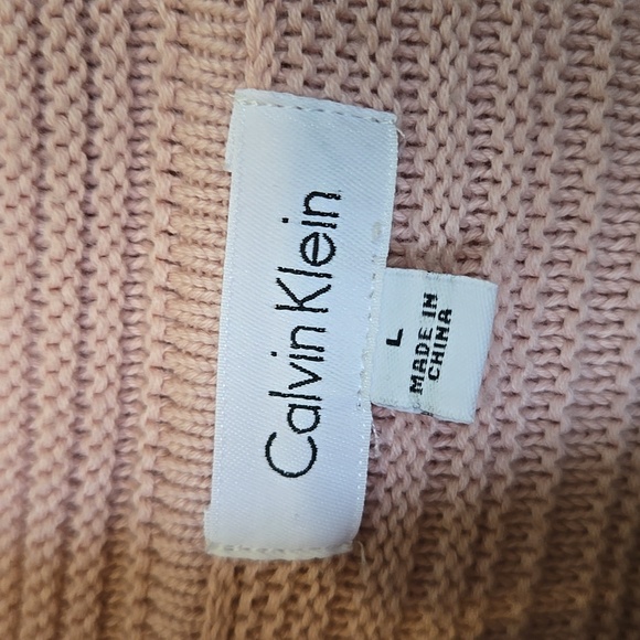 Calvin Klein Pink Cowl Sweater, Vintage Women's Pullover Sweater, Large - Picture 4 of 6